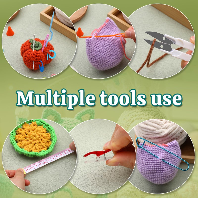 JUPEAN Complete Knitting Accessories, Knitting Supplies Kit with Stitch Markers Plastic Sewing Needles Cable Needles for Sewing and Weaving - Image 4